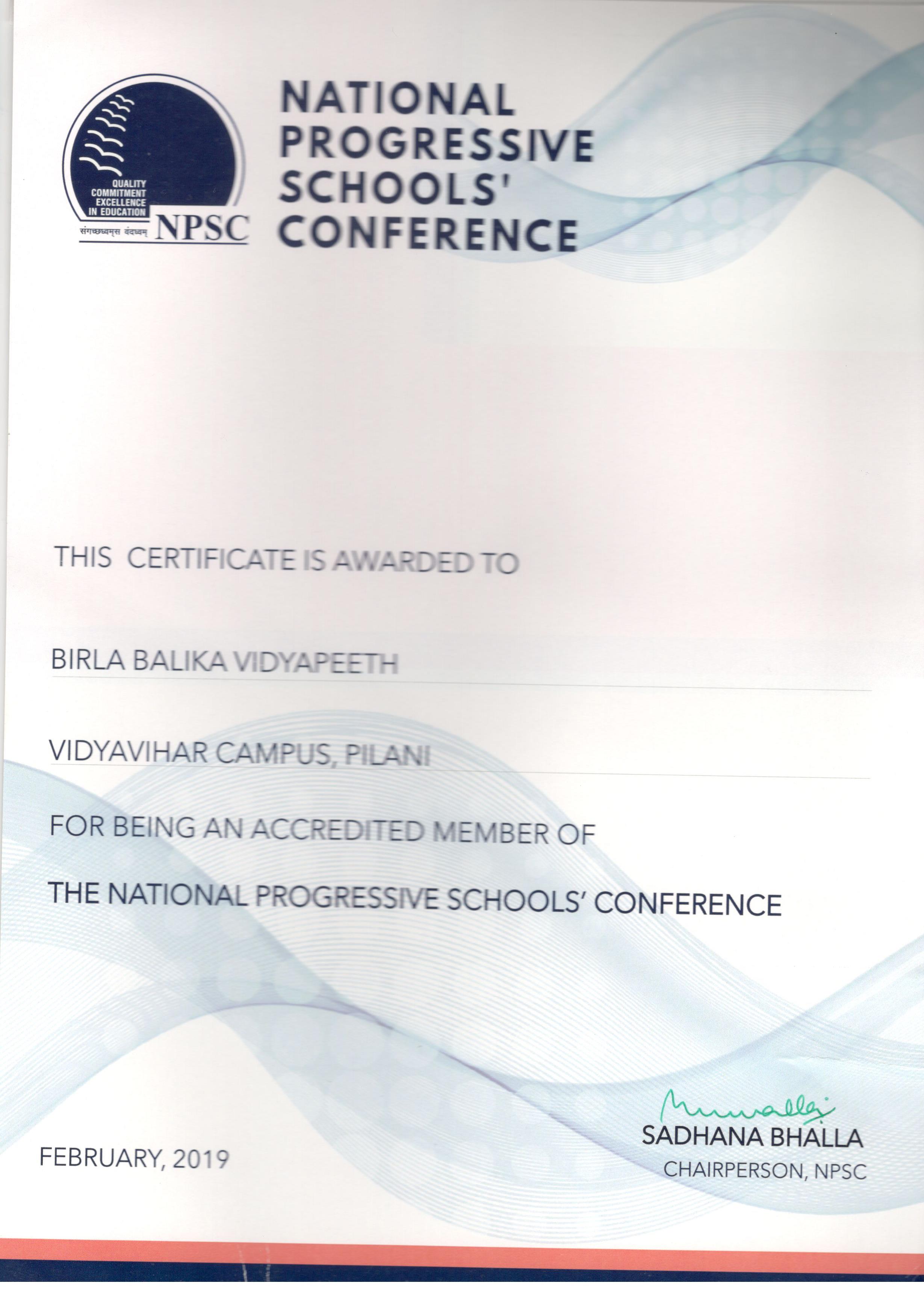 NPSC Certificate